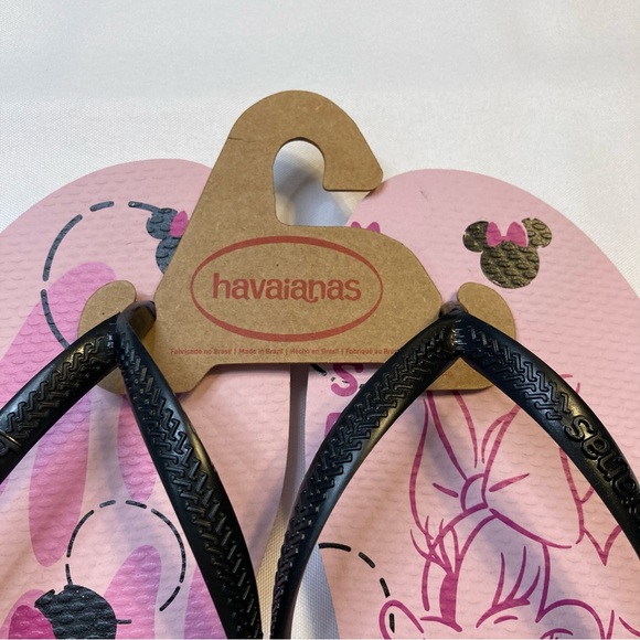 Havaianas Disney Slim Flip Flops Peony Rose Minnie Mouse USA Women’s Size 7/8 - Picture 4 of 8